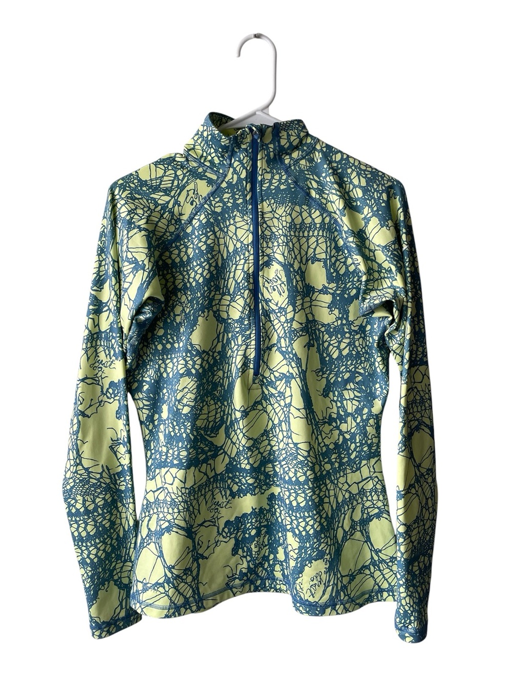 Nike Pro Lime and Teal Abstract Zip Pullover